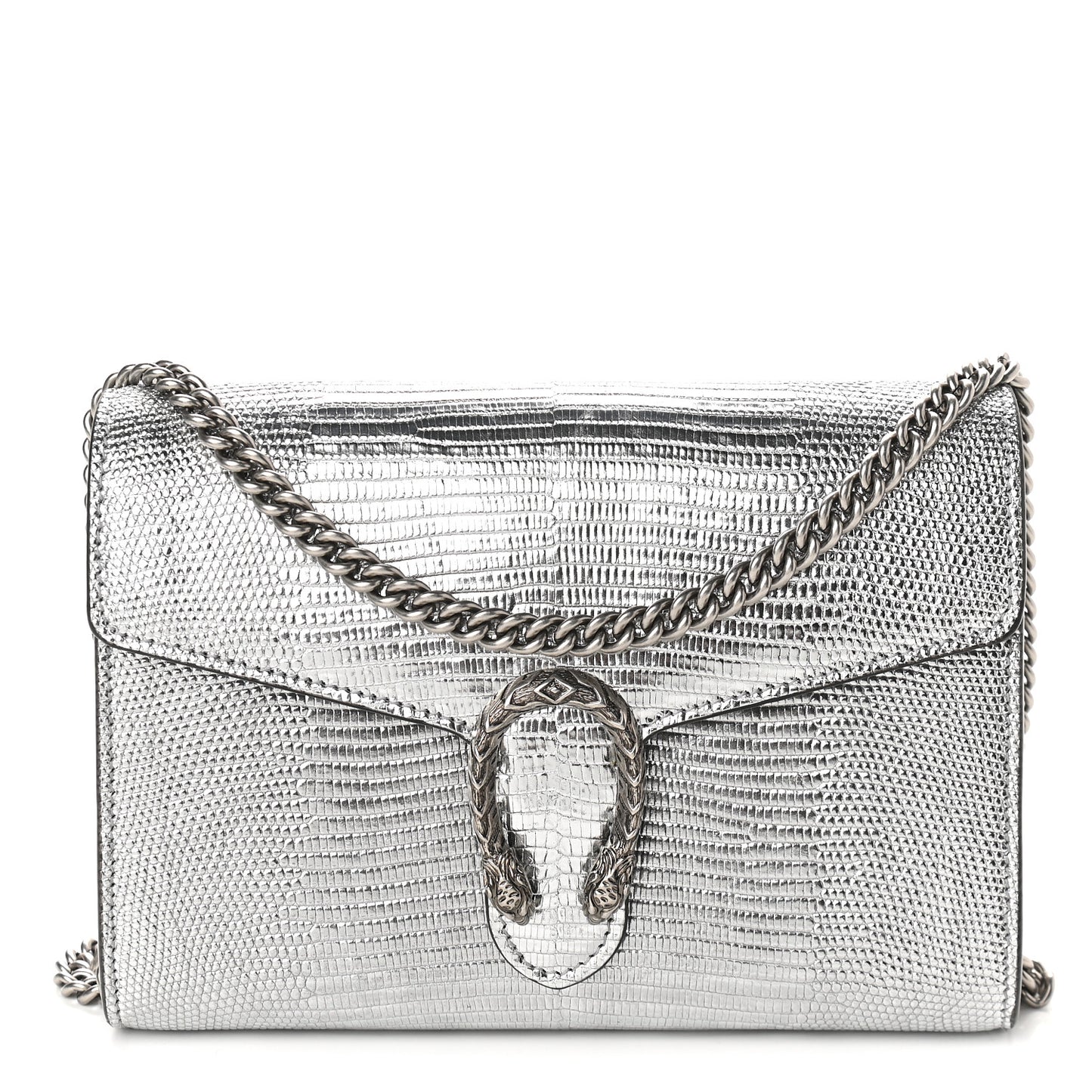 Lizard Mini Dionysus Chain Wallet Silver