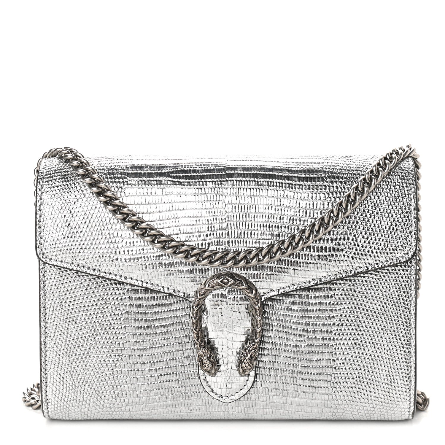 Gucci Lizard Mini Dionysus Chain Wallet Silver 1 of 9