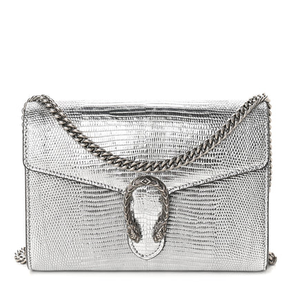 Gucci Lizard Mini Dionysus Chain Wallet Silver 1 of 9