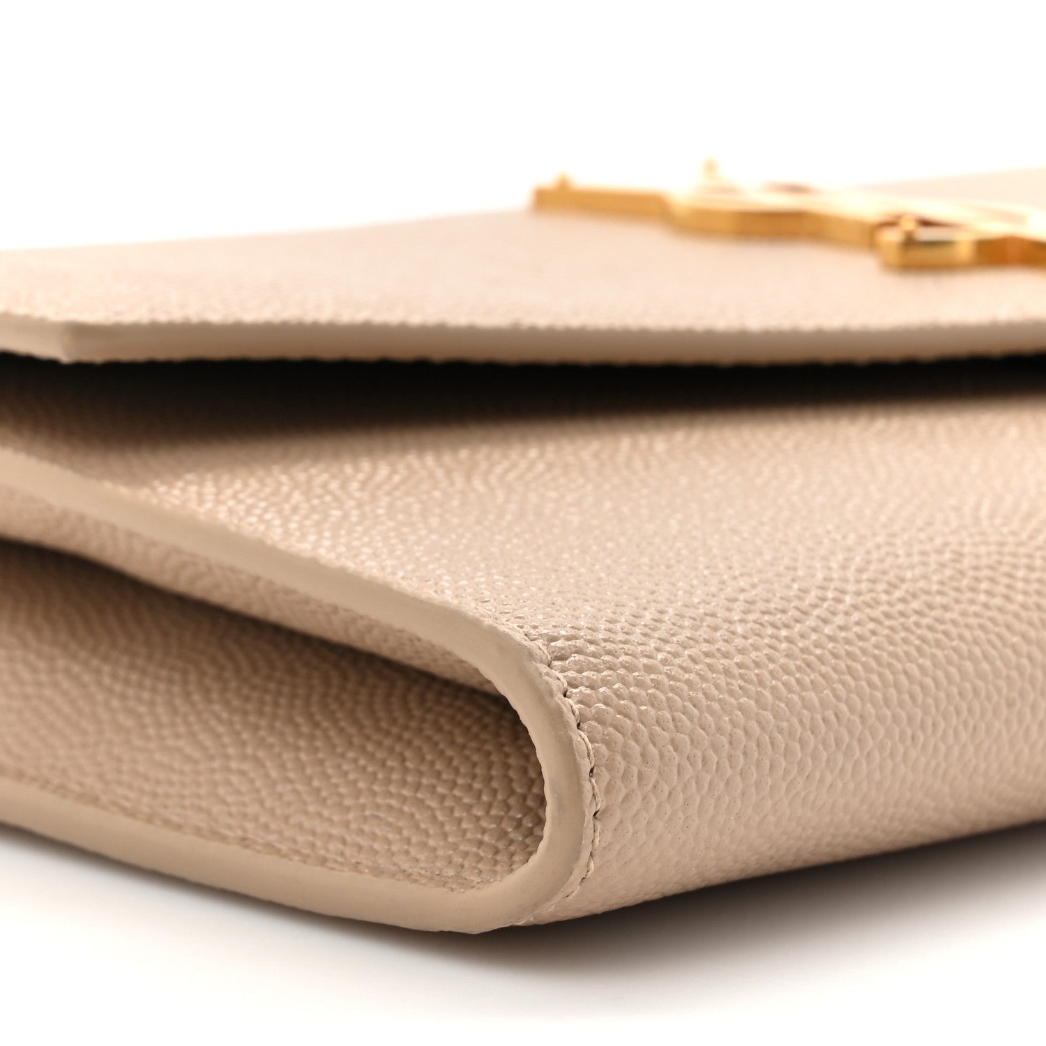 Saint Laurent Grain De Poudre Monogram Uptown Chain Wallet Dark Beige 11 of 15