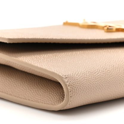 Saint Laurent Grain De Poudre Monogram Uptown Chain Wallet Dark Beige 11 of 15