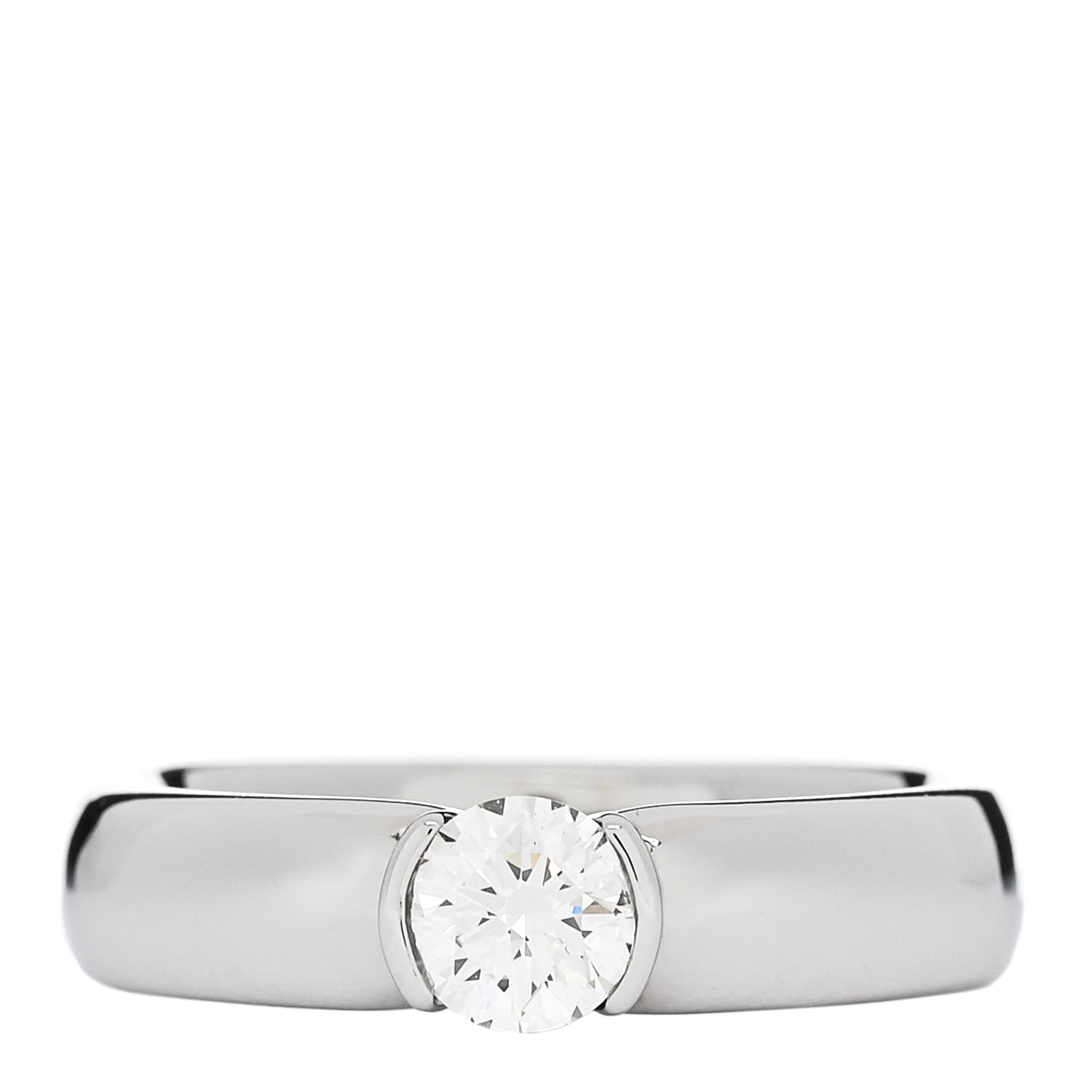 Tiffany Platinum Diamond .37ct Etoile Solitaire Engagement Ring 49 5 1 of 6