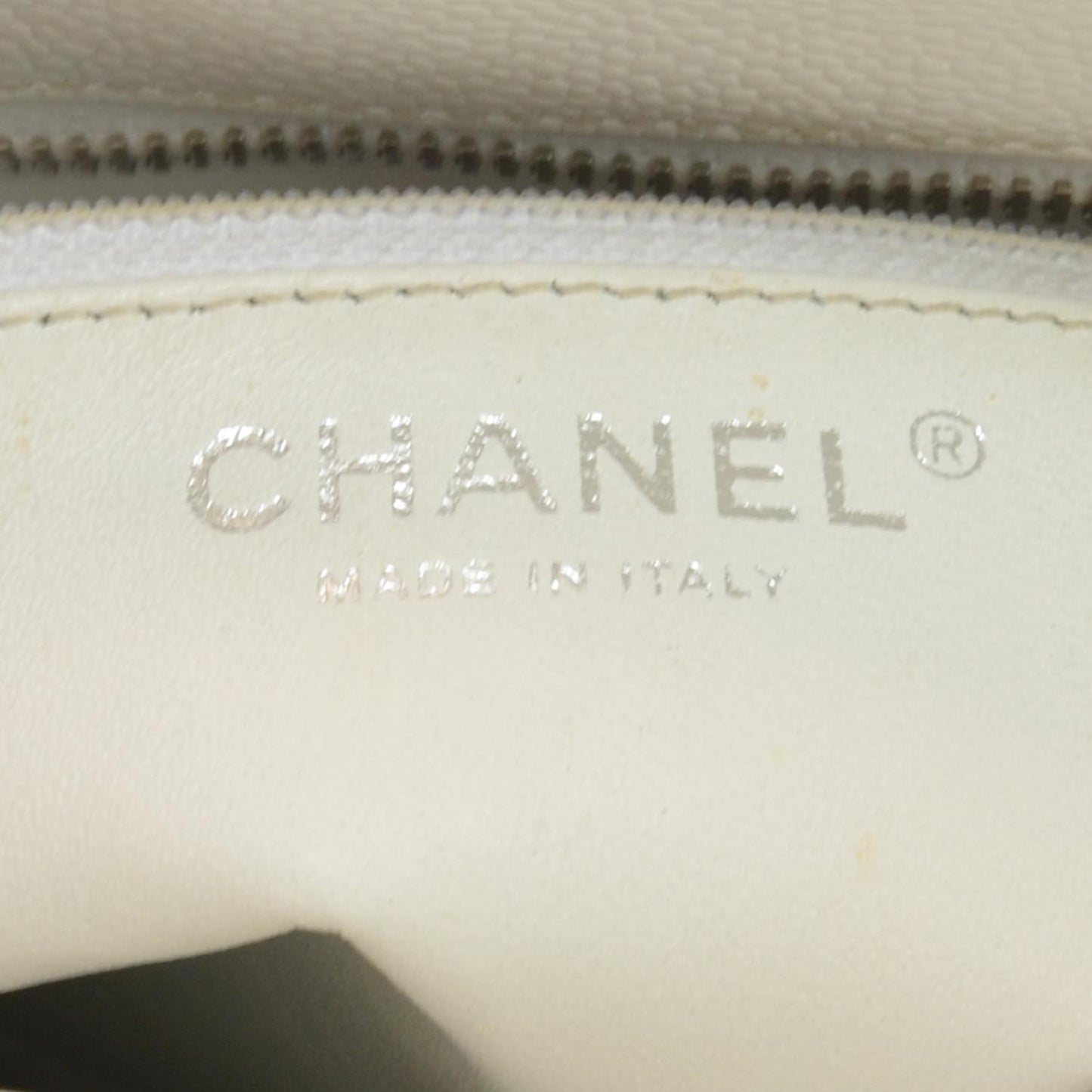 Caviar Medallion Tote White