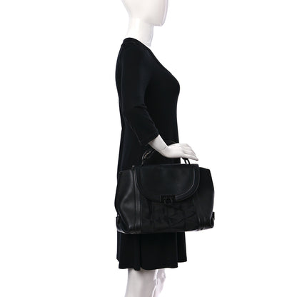 Salvatore Ferragamo Calfskin Nylon Suzanna Gancini Satchel Black 2 of 9