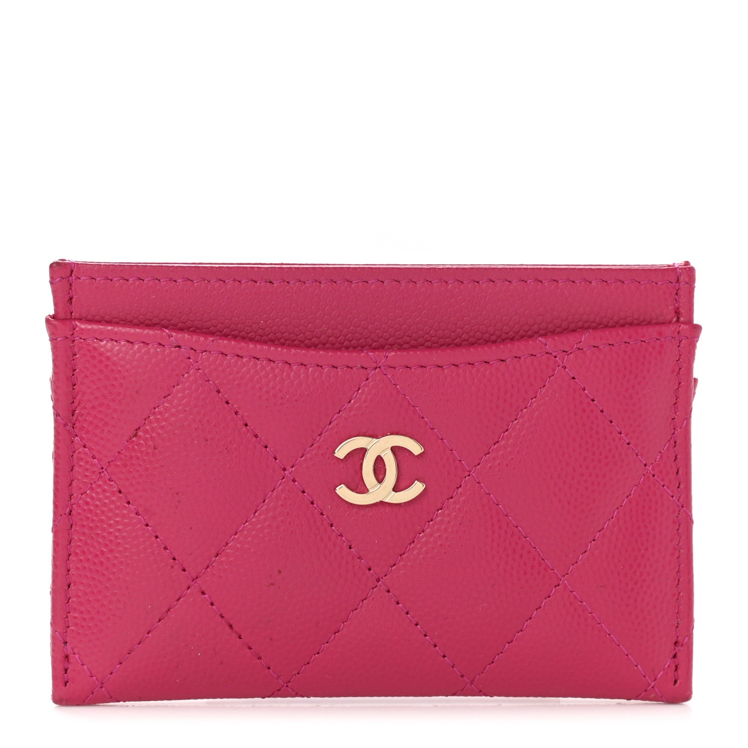 Chanel Caviar Quilted Card Holder Fuchsia 1 of 8