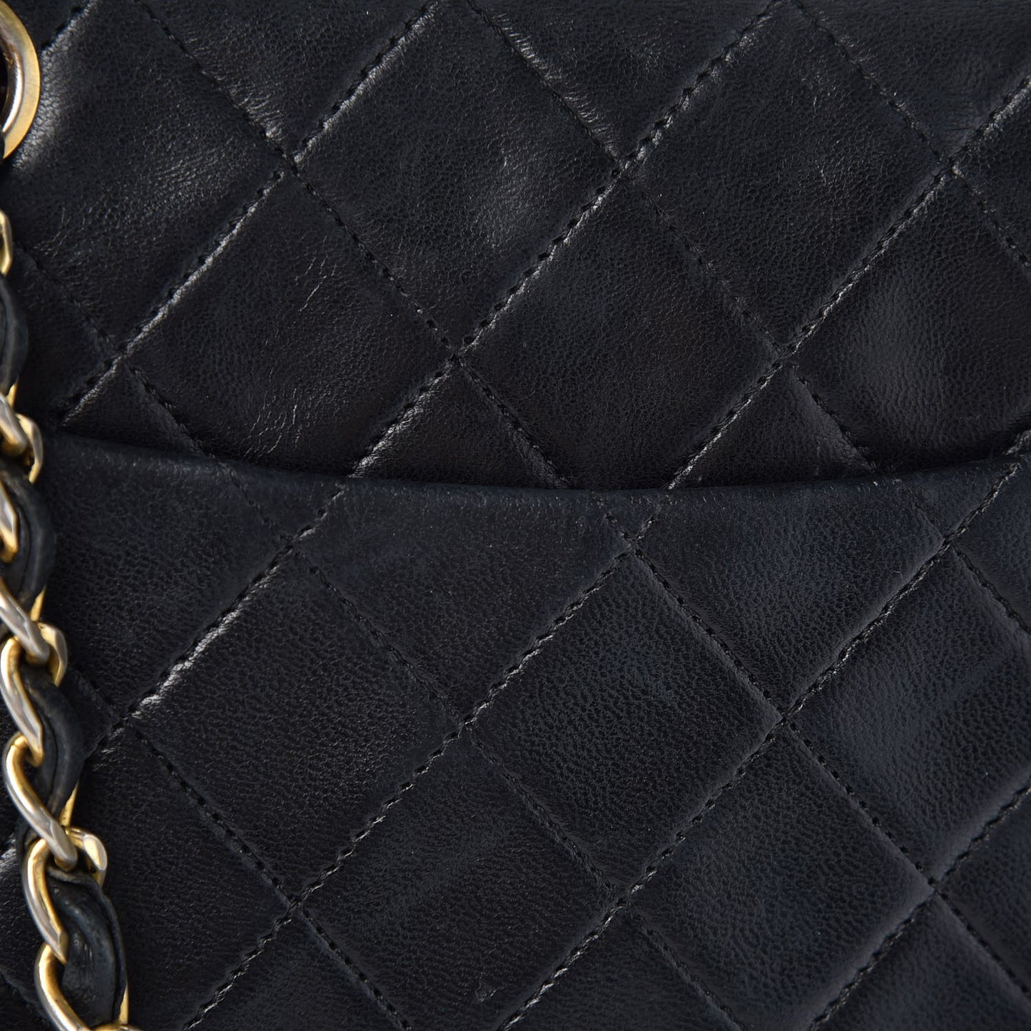 Lambskin Quilted Small Single Flap Black