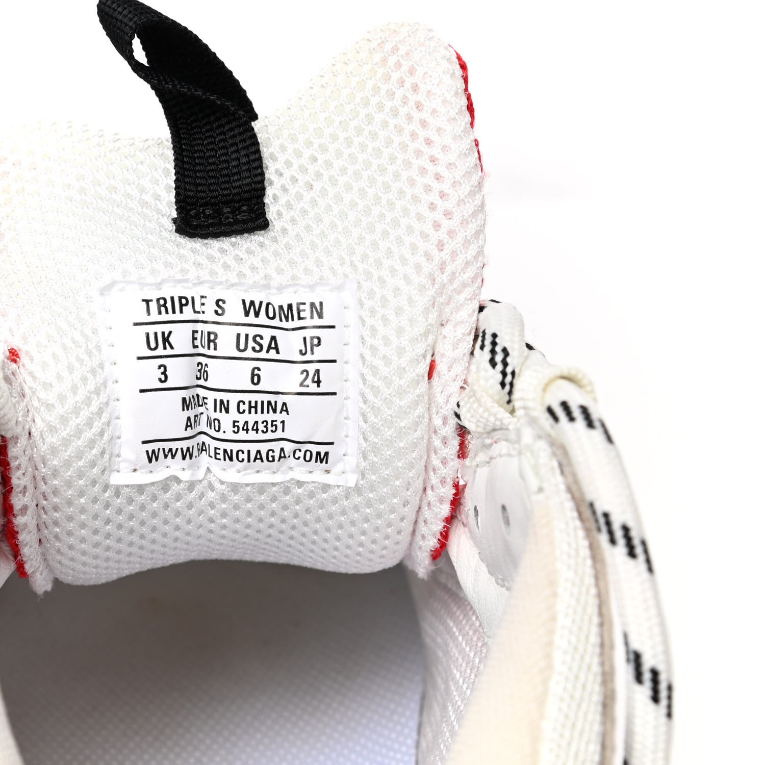 Balenciaga Fabric Mesh Clear Sole Womens Triple S Sneakers 36 White Red 8 of 8