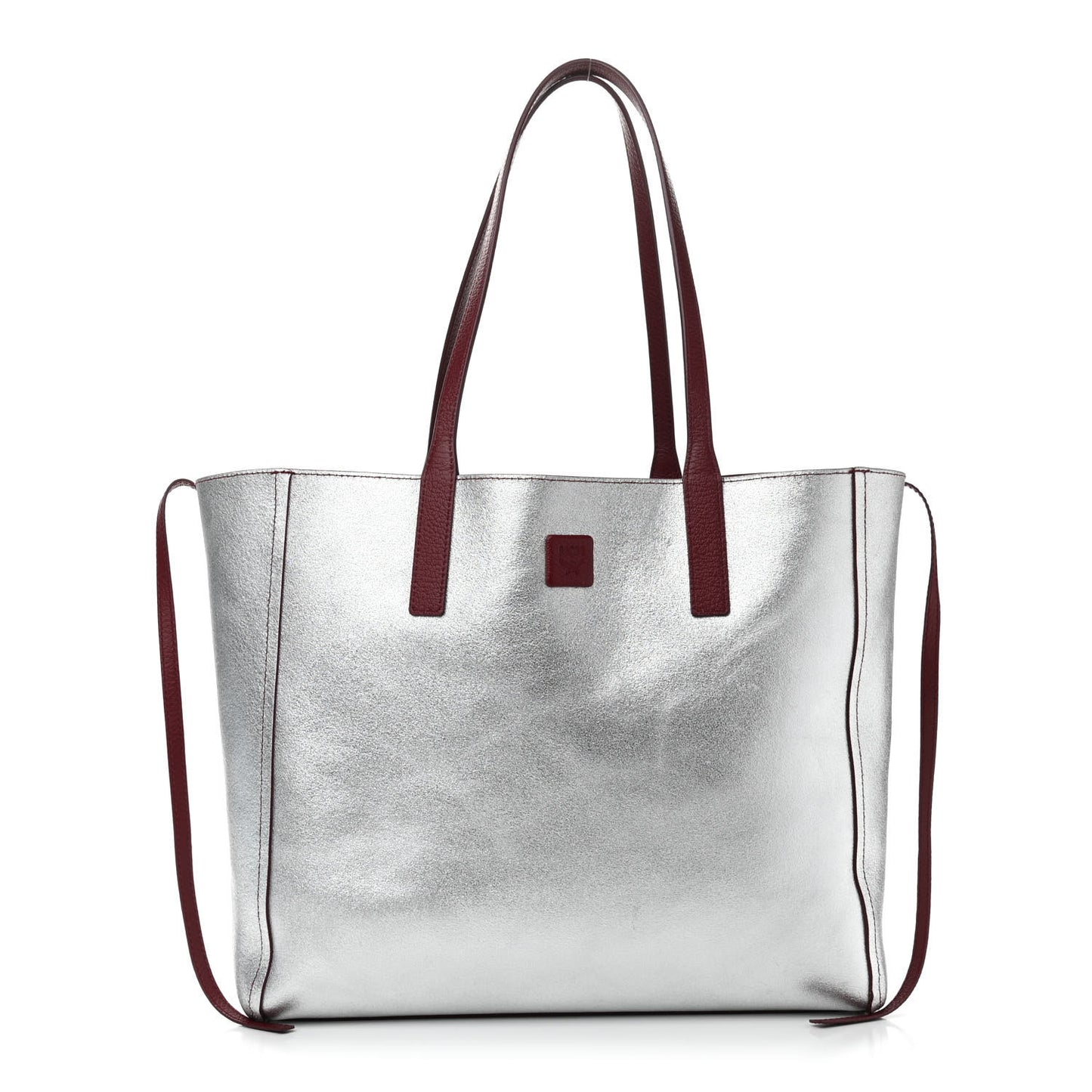 Grained Calfskin Medium Reversible Wandel Tote Ruby Tan