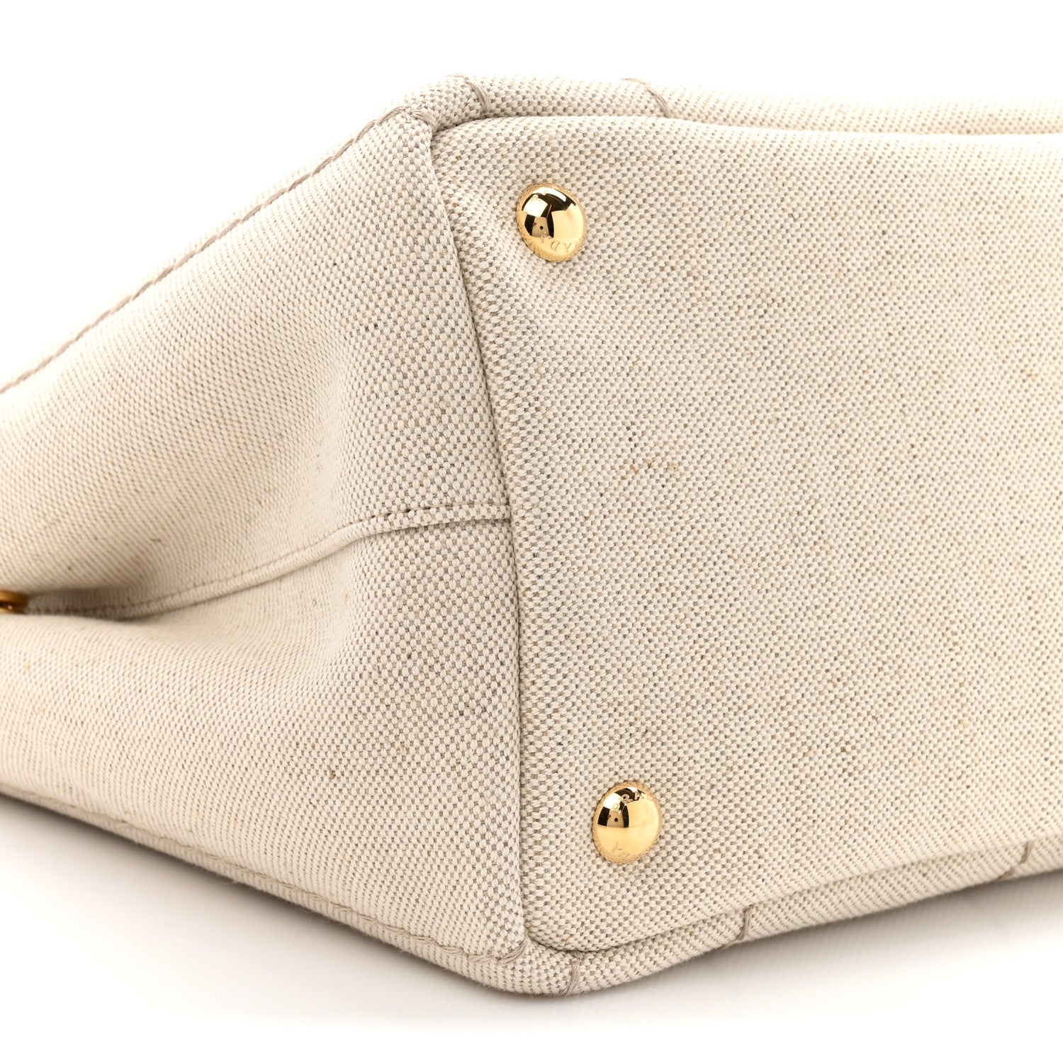Prada Canvas Mistolino Ricamo Small Logo Tote Naturale 9 of 10
