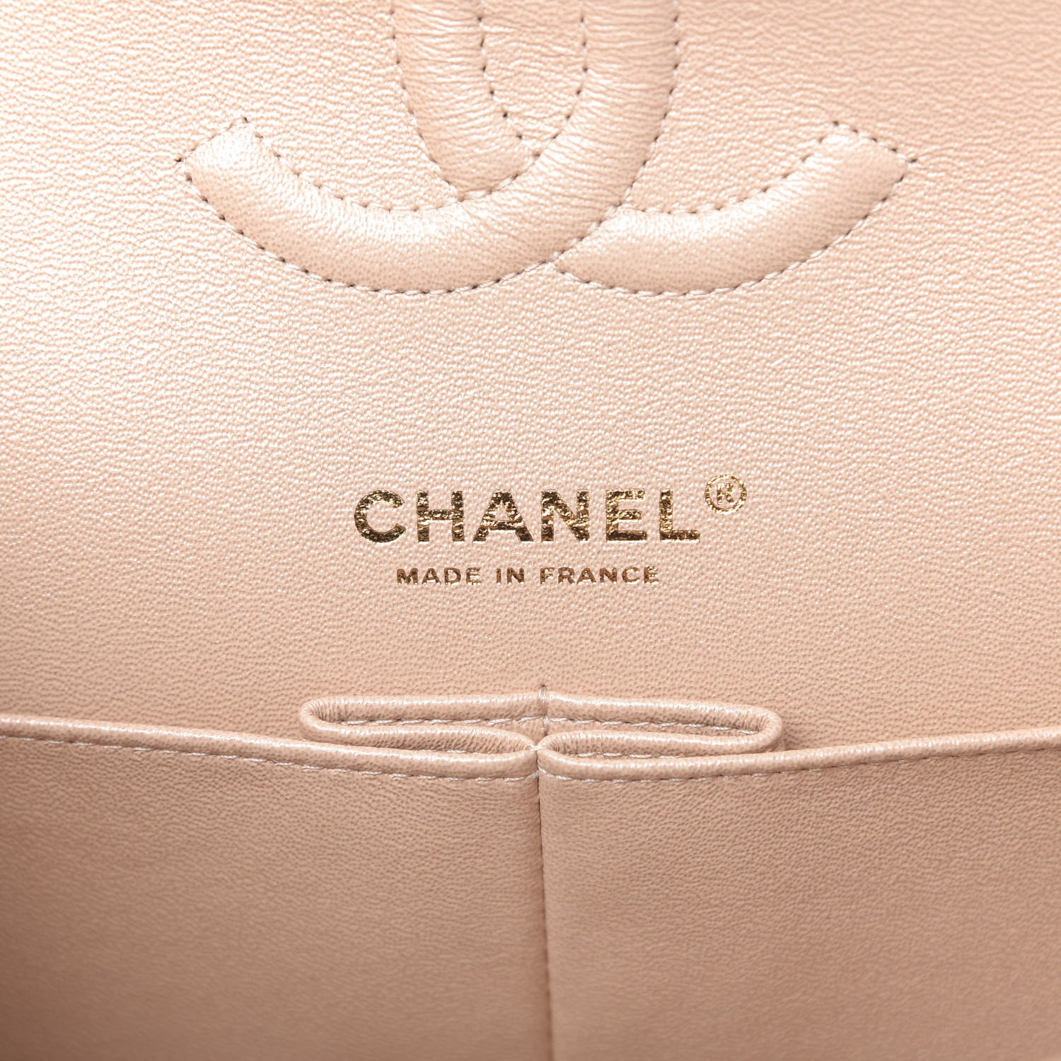 Chanel Iridescent Calfskin Quilted Medium Double Flap Beige 9 of 12