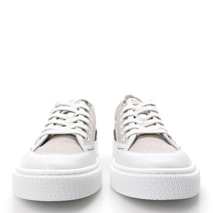 Hermes Canvas Calfskin Get Sneakers 39 Prunoir White 2 of 9