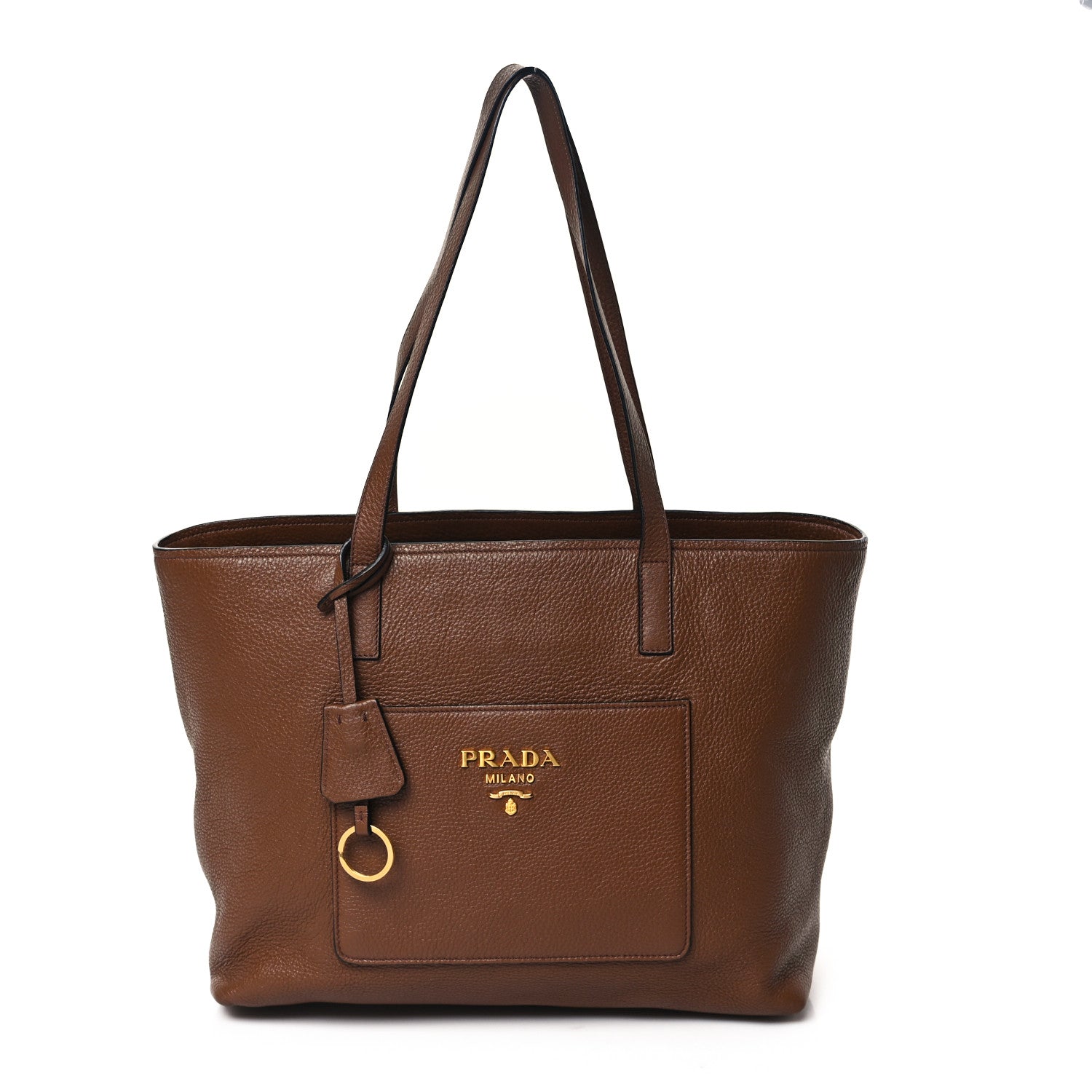 Prada Vitello Daino Pocket Shopping Tote Nocciolo 1 of 11