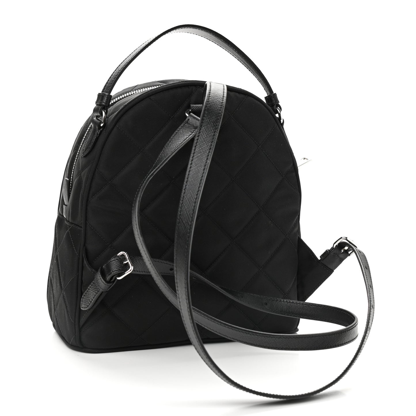 Nylon Tessuto Impuntu Quilted Backpack Black