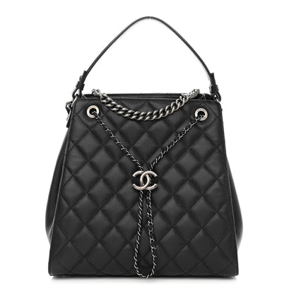 Chanel Caviar Quilted Medium CC Bucket Bag Black 1 of 10