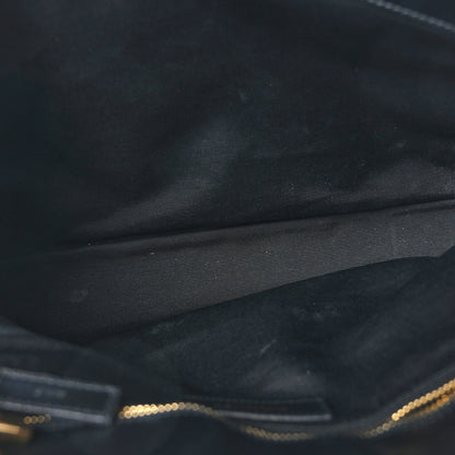 Saint Laurent Grain De Poudre Matelasse Chevron Monogram Shopping Bag Black 5 of 10