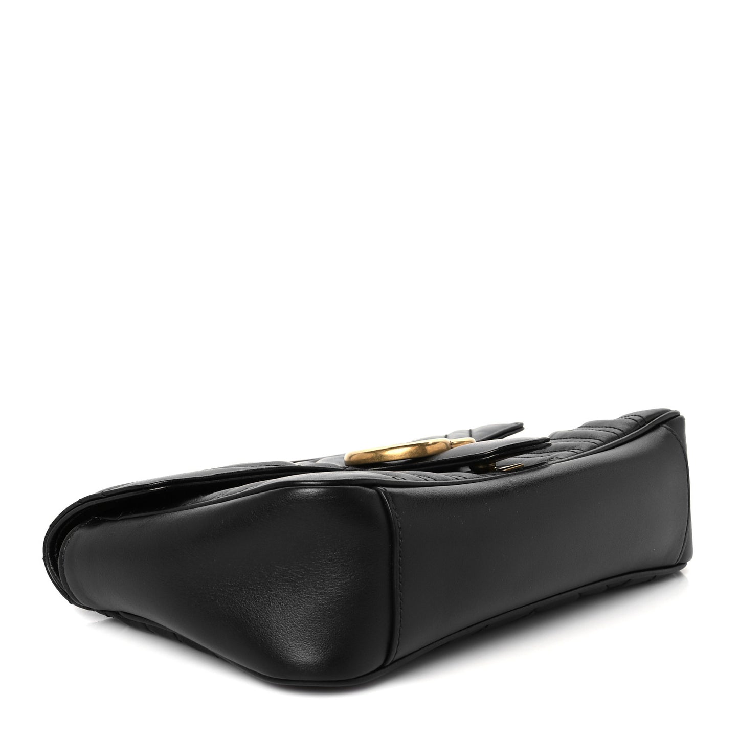 Calfskin Matelasse Small GG Marmont Shoulder Bag Black