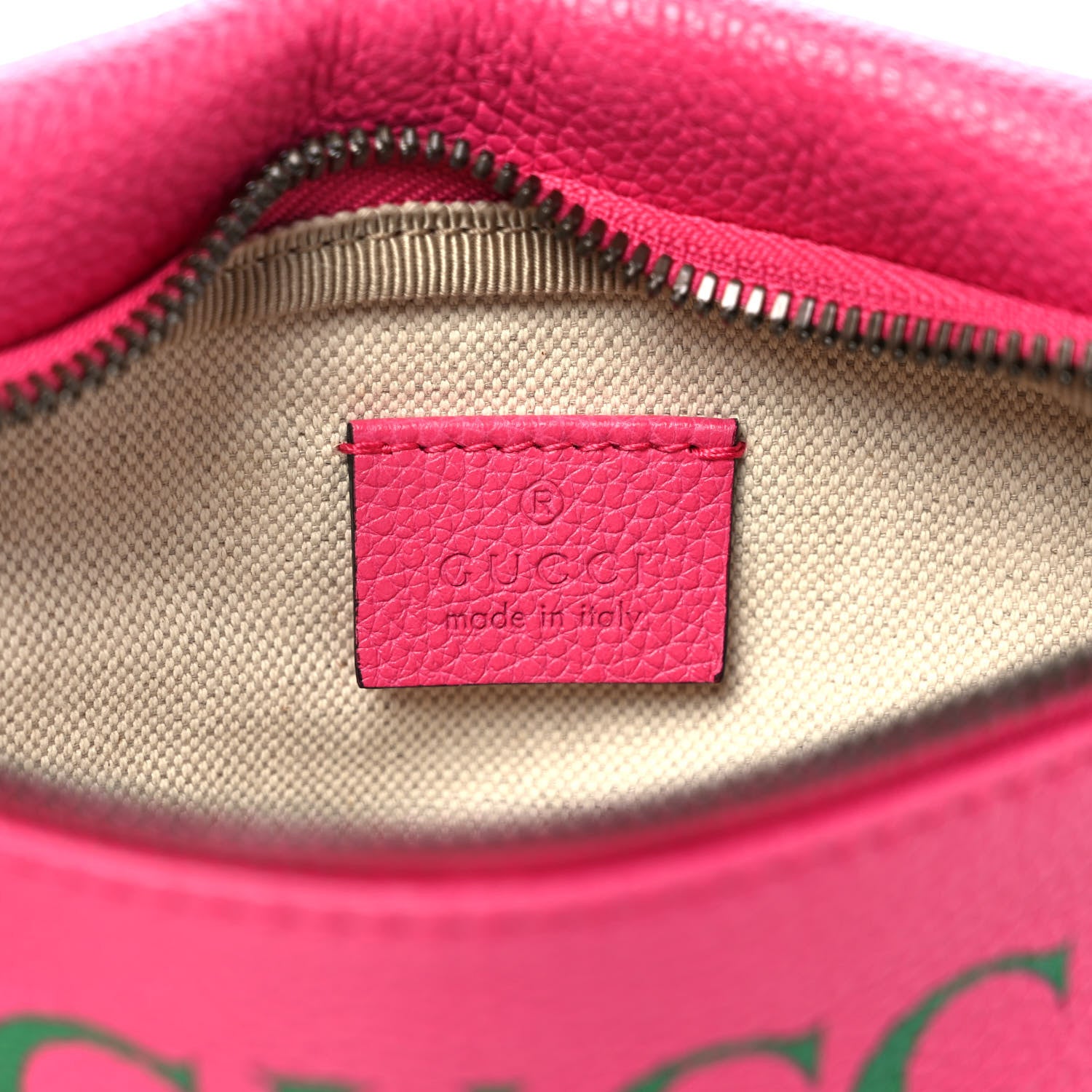 Gucci Grained Calfskin Small Logo Belt Bag Box Pink Green 6 of 10