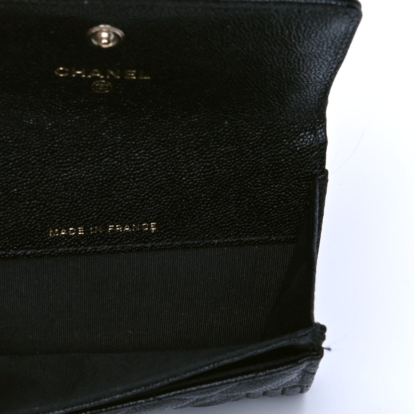 Caviar Quilted Boy Flap Card Holder Black