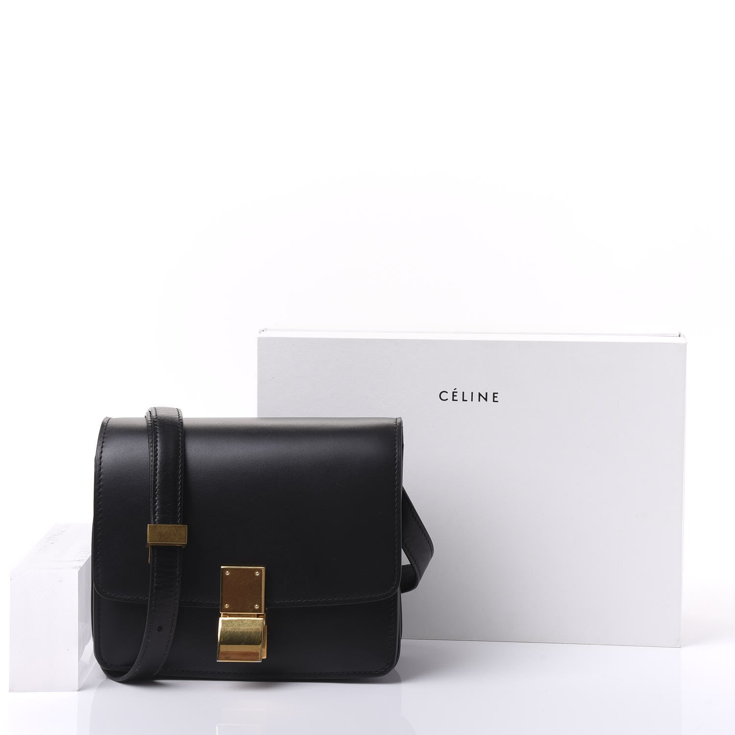 Celine Box Calfskin Small Classic Box Flap Bag Black 9 of 9