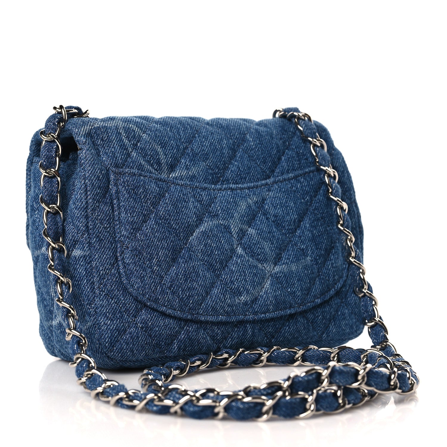 Chanel Denim CC Quilted Mini Square Flap Blue 3 of 9