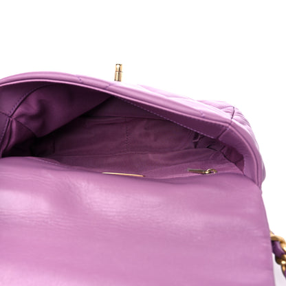 Chanel Goatskin Quilted Medium Chanel 19 Flap Violet Purple 5 of 10