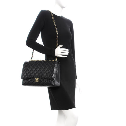 Chanel Caviar Quilted Maxi Double Flap Black 2 of 8