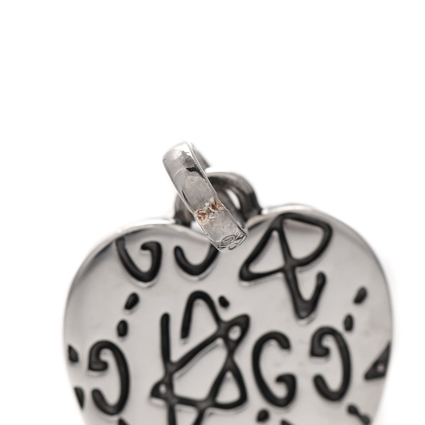 Sterling Silver GucciGhost Hamlet Skull Heart Charm
