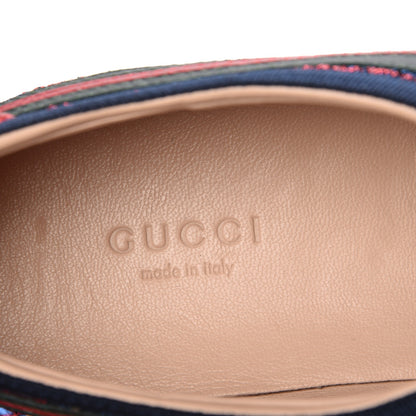 Gucci Lurex Calfskin Web GG Monogram Womens Falacer Sneakers 39 Iridescent Blue Iridescent Red Silver 6 of 8