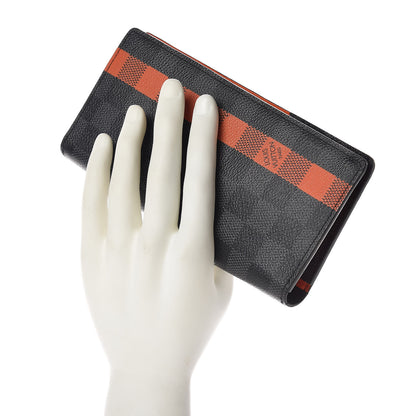 Louis Vuitton Damier Graphite Stripe Brazza Wallet Orange 2 of 10