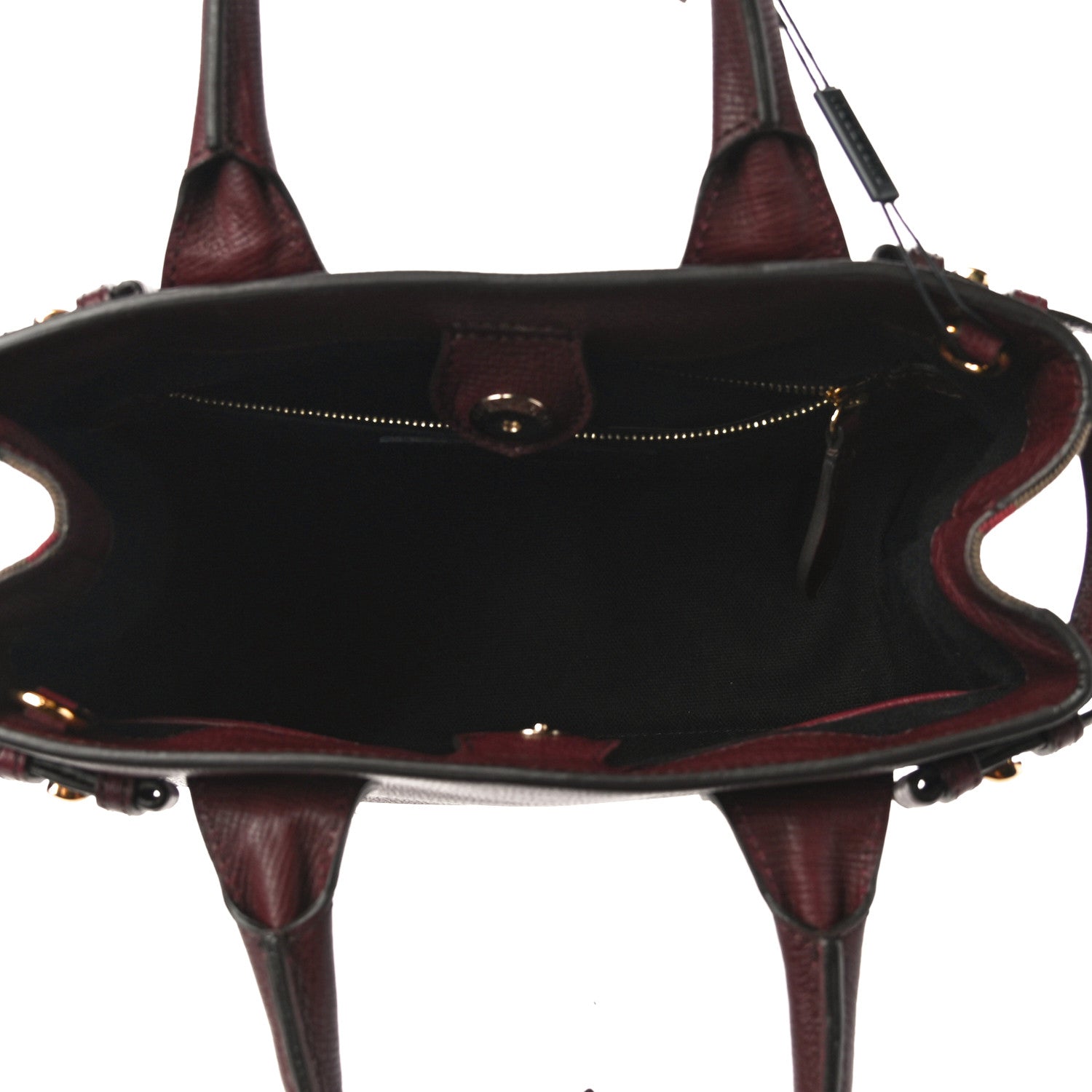 Burberry Grainy Calfskin House Check Small Banner Tote Mahogany Red 5 of 9