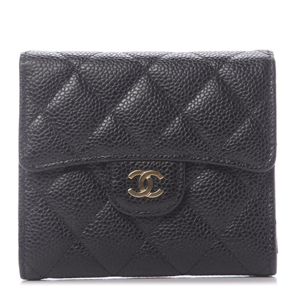 Chanel Caviar Quilted Compact Flap Wallet Black 1 of 9