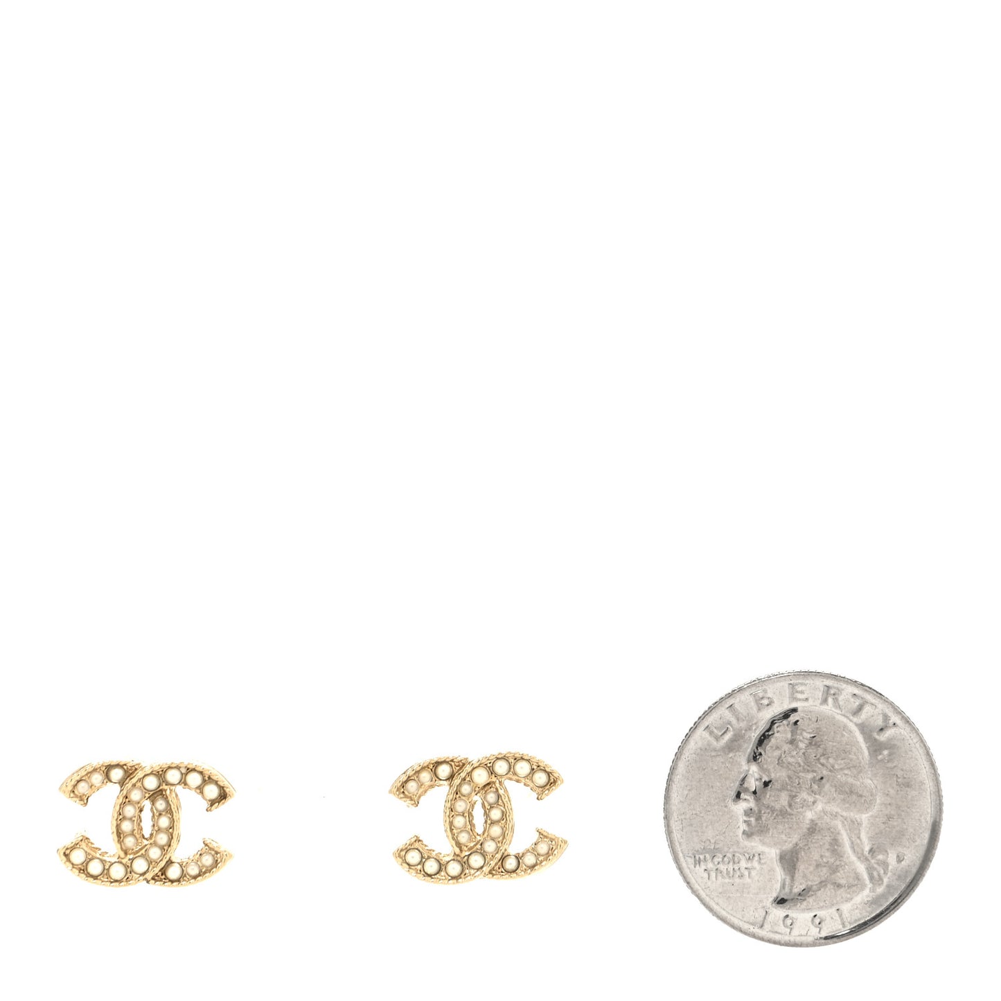 Pearl CC Earrings Gold