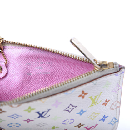 Louis Vuitton Monogram Multicolor Key Pouch White Litchi 7 of 10