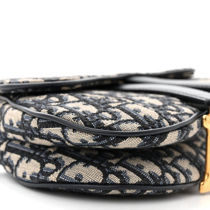 Christian Dior Oblique Mini Saddle Bag Blue 9 of 12