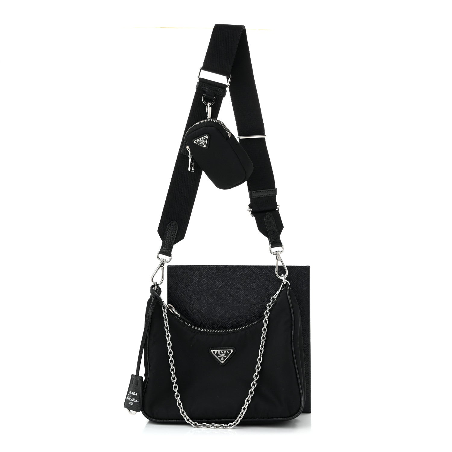 Prada Nylon Re-Edition 2005 Shoulder Bag Black 12 of 12