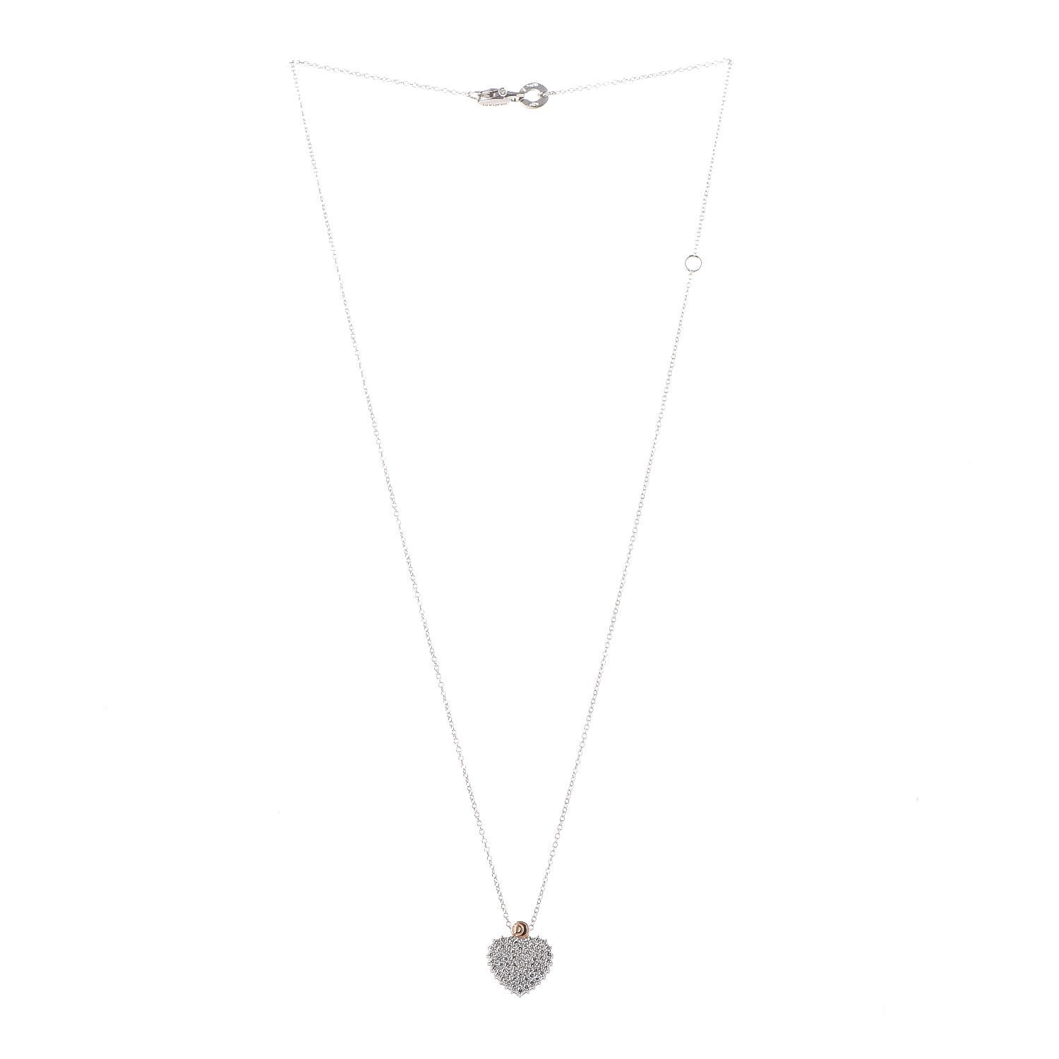 Damiani 18K White Pink Gold Diamond Cuore Logo Pendant Necklace 3 of 5