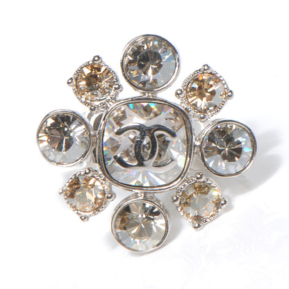 Chanel Crystal CC Ring Silver 6 1 of 6