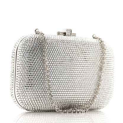 Judith Leiber Swarovski Crystal Minaudiere Clutch Silver 3 of 11