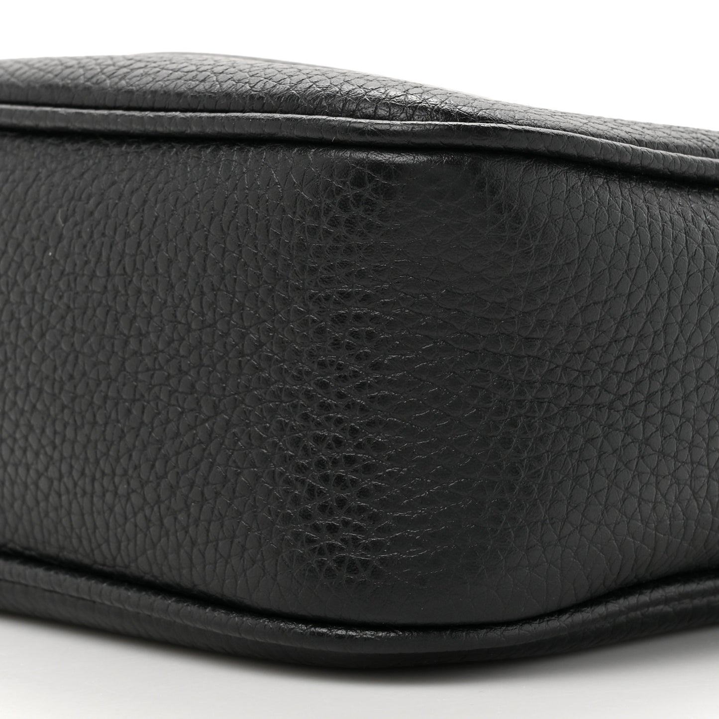 Pebbled Calfskin Small Soho Disco Bag Black