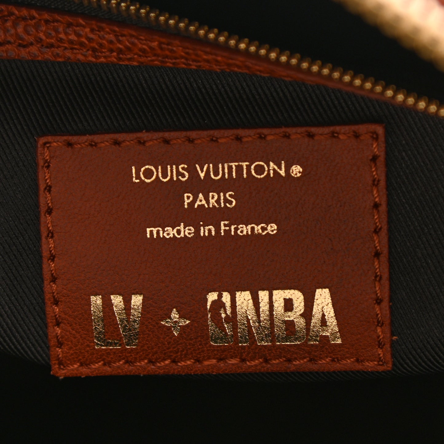 X NBA Ball Grain Cowhide Monogram Embossed Keepall 55 Brown
