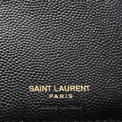 Saint Laurent Grain De Poudre Matelasse Chevron Monogram Zipped Two-Part Wallet Black 6 of 9