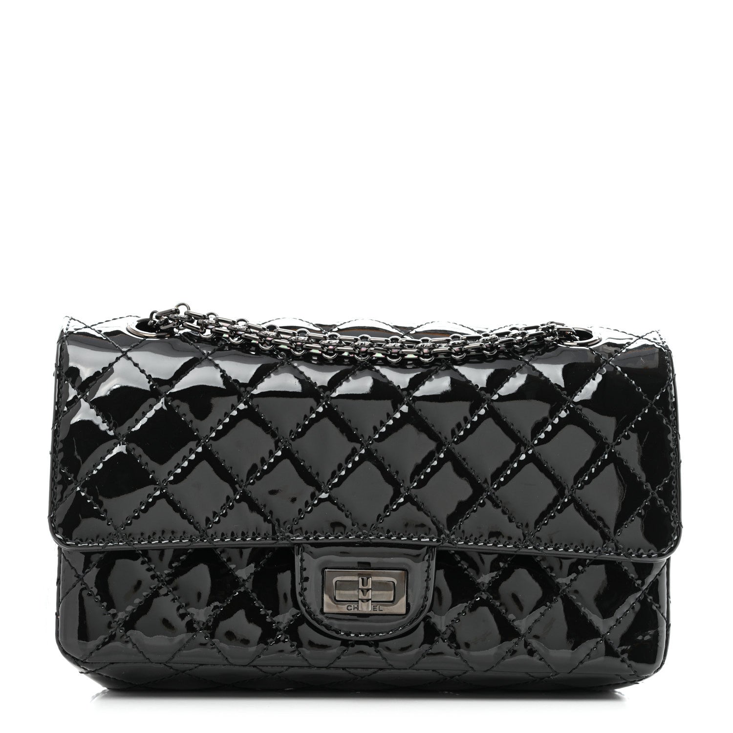 Chanel Patent Calfskin Quilted 2.55 Reissue 225 Flap So Black 1 of 10