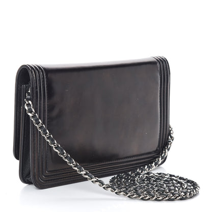 Chanel Glazed Calfskin Boy Wallet On Chain WOC Black 3 of 18