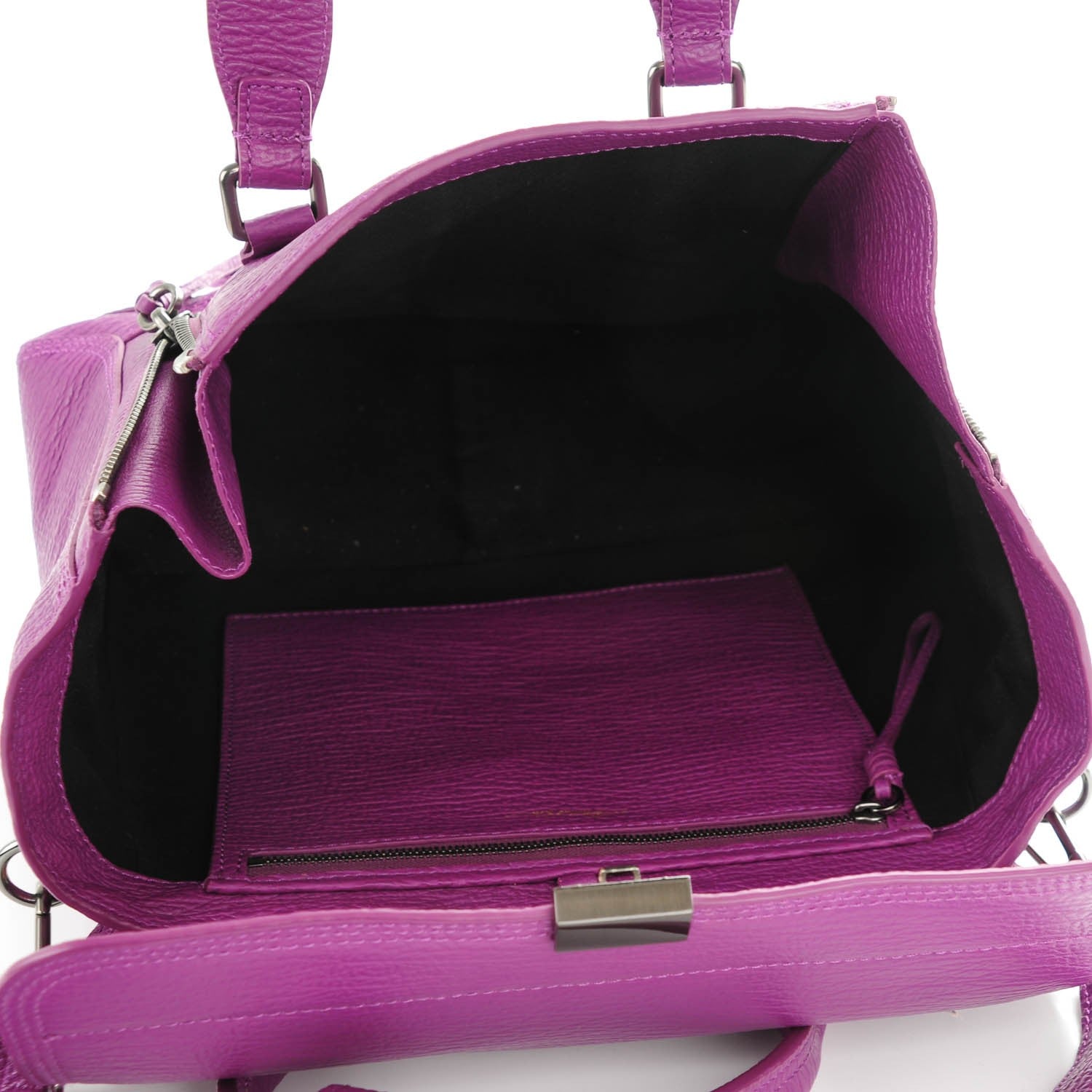 3.1 Phillip Lim 3.1 Textured Calfskin Medium Pashli Satchel Orchid 5 of 8