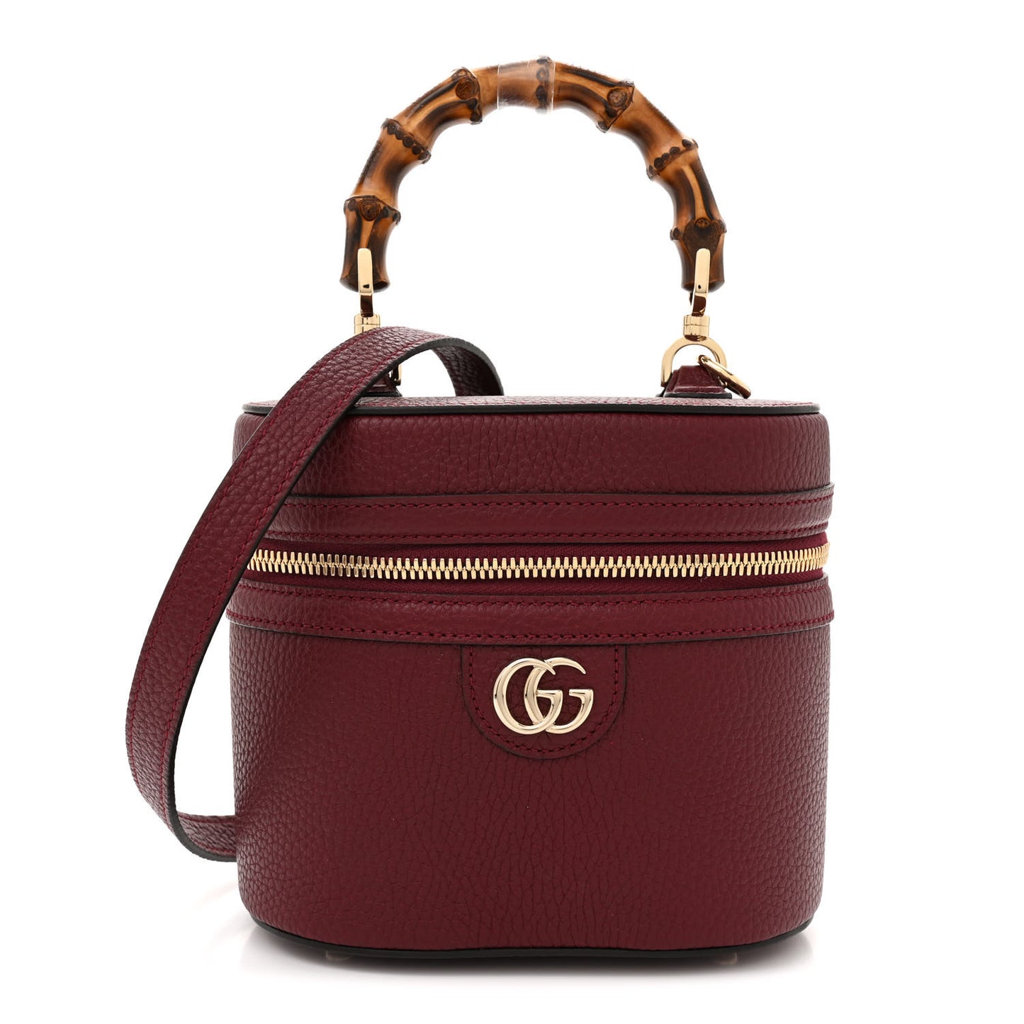 Calfskin Mini Bamboo Top Handle Shoulder Bag Rosso