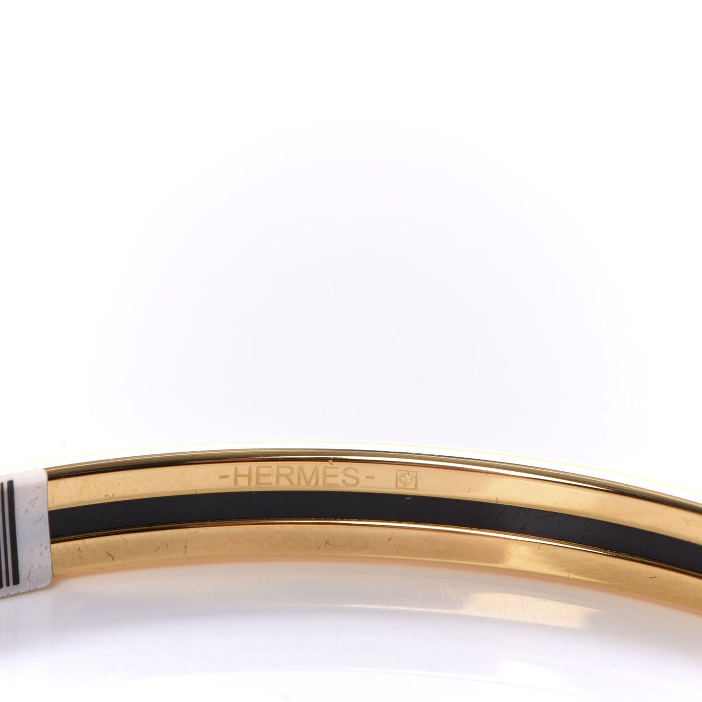 Enamel Printed Extra Narrow Zebres De Tanzanie Bracelet 65 Beige Blue