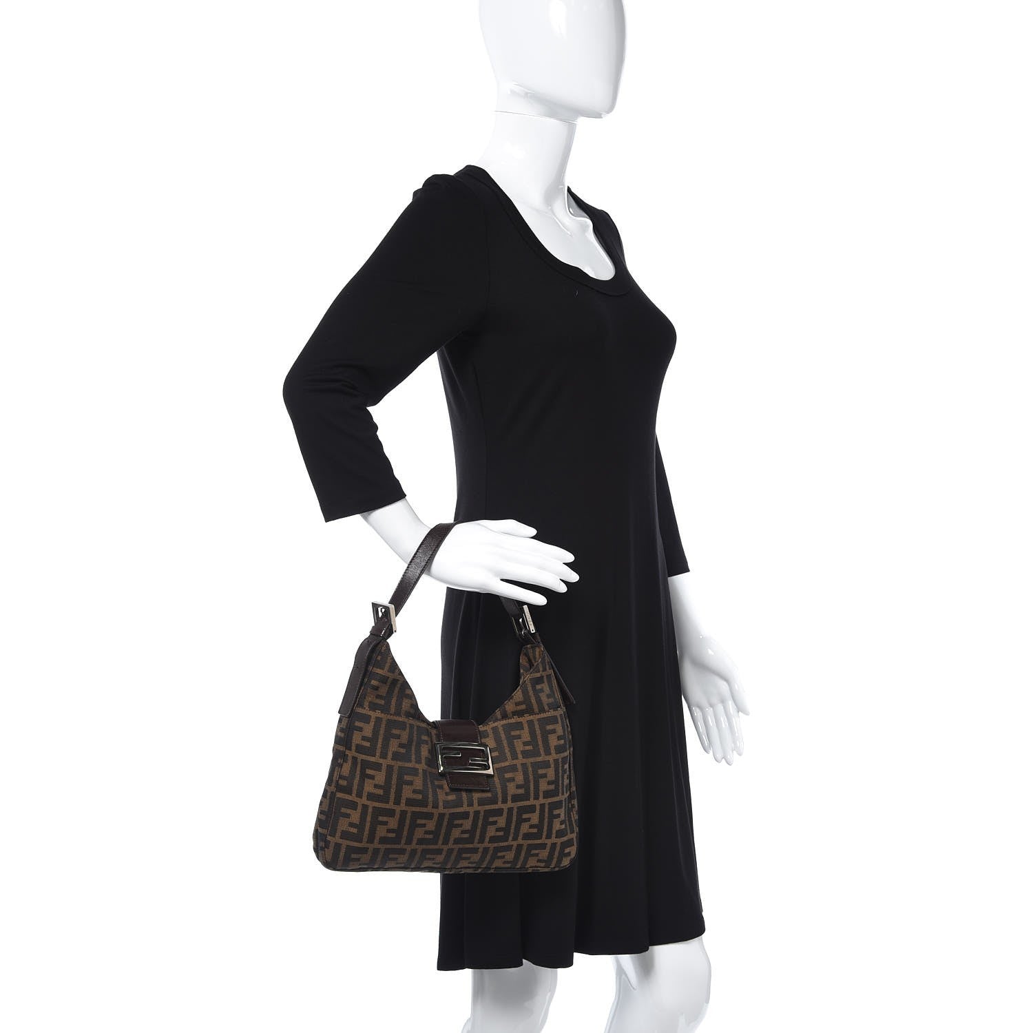 Louis Vuitton FENDI Zucca Small Shoulder Bag Tobacco 2 of 7