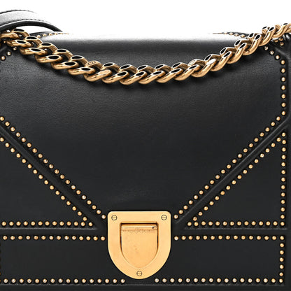 Christian Dior Lambskin Studded Medium Diorama Flap Bag Black 7 of 9