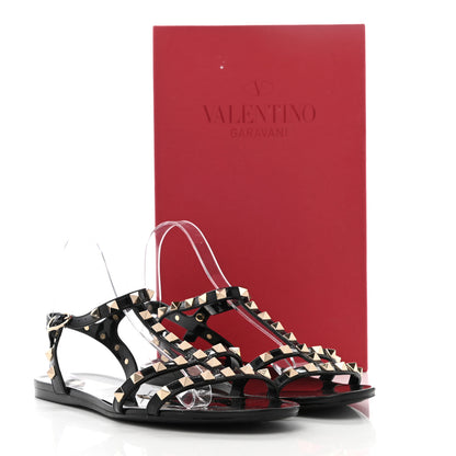 Valentino Garavani PVC Jelly Rockstud Caged Sandals 40 Black 9 of 9