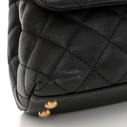 Chanel Caviar Lizard Embossed Quilted Mini Coco Handle Flap Black 11 of 11